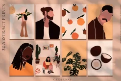 Abstract People prints modern art