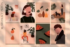 Abstract People prints modern art