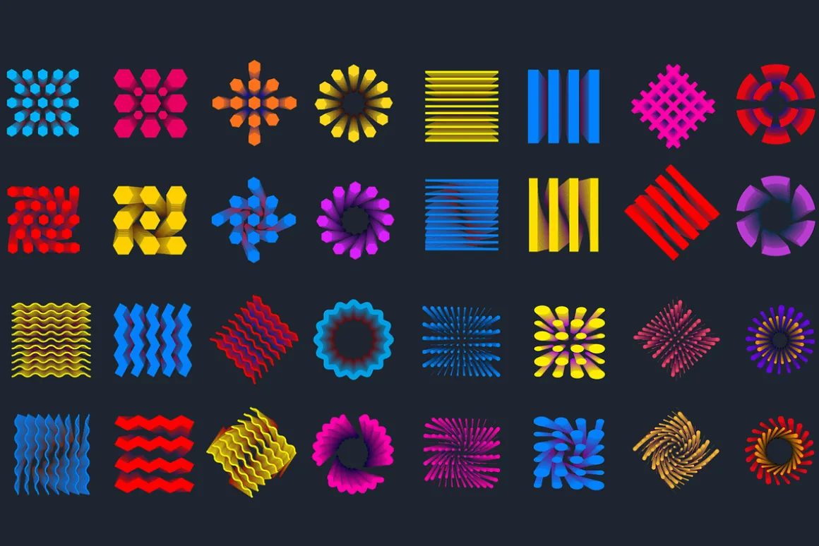 80 Abstracts Geometric Blend Shape