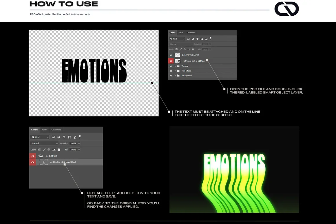 Acid Glow Text effects
