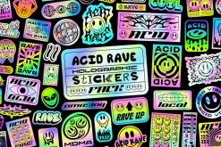 ACID RAVE HOLOGRAPHIC STICKERS