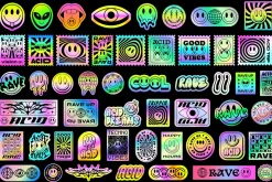 ACID RAVE HOLOGRAPHIC STICKERS