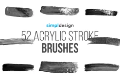 52 Acrylic Stroke Photoshop Brushes