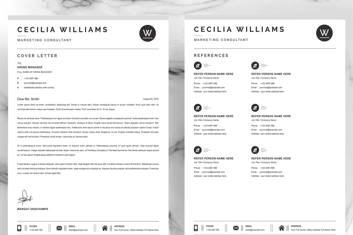 A4 Curriculum Vitae + Cover Letter