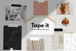 20 Adhesive Tape Pieces