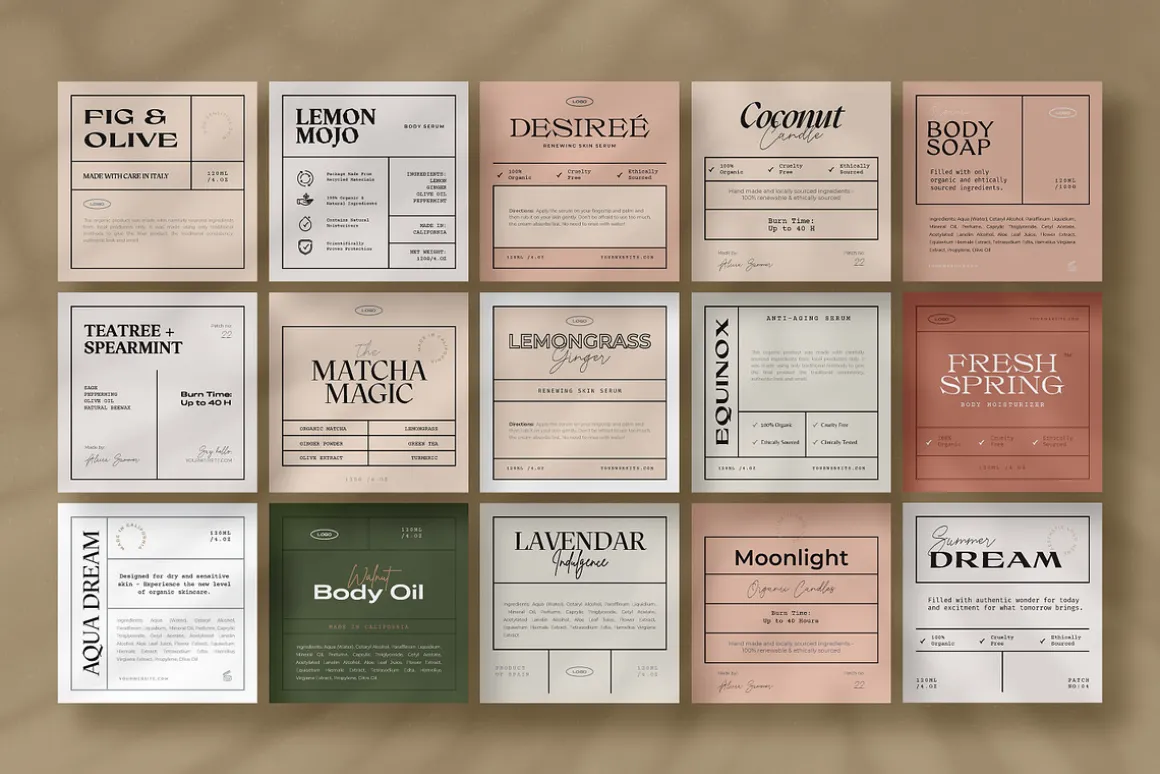 Aesthetic Label Collection CANVA