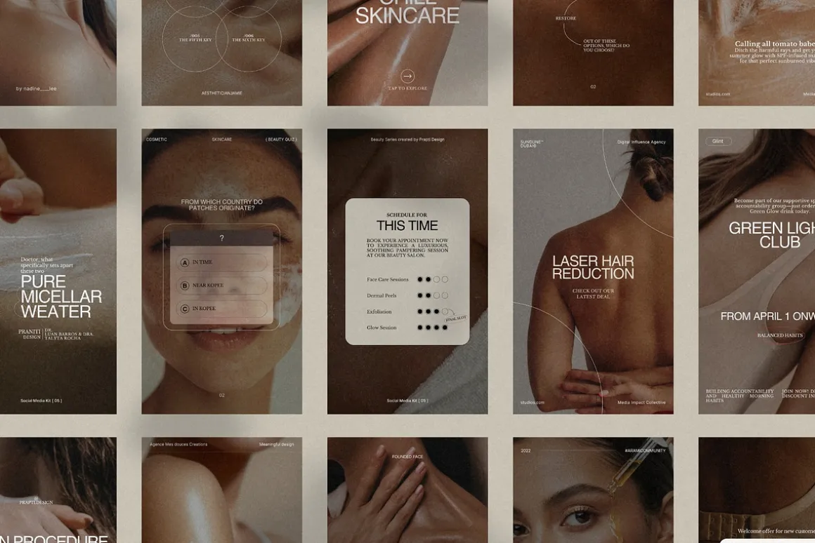Aesthetic Skincare Canva Story Pack