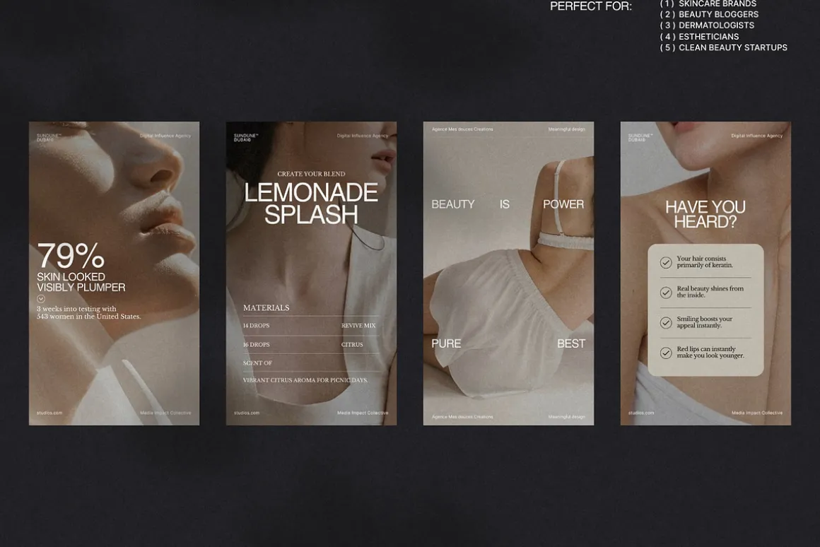 Aesthetic Skincare Canva Story Pack