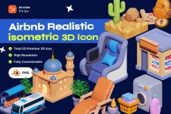 Airbnb Realistic Isometric 3D Icon