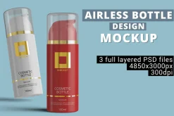 Airless Pump Cosmetic Bottle Mockup