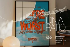 A1 Leaning Frame PSD Mockup