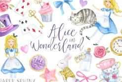 Alice in Wonderland Clipart Set