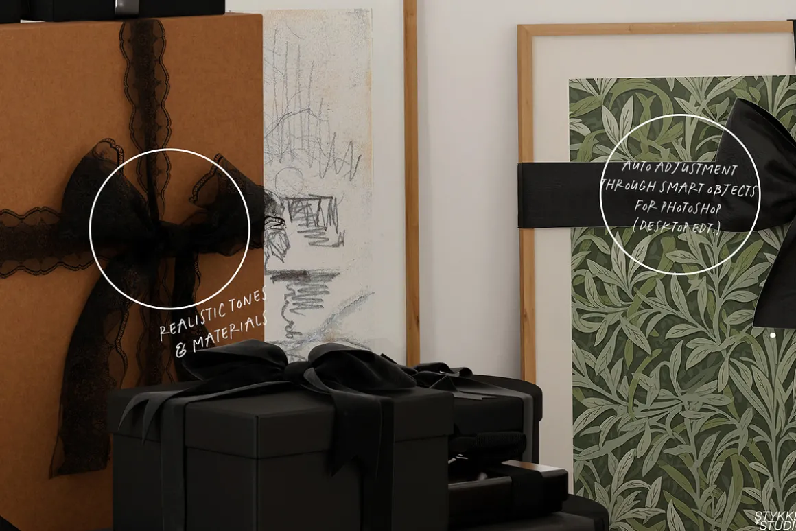 All Black Christmas Mockup Frame