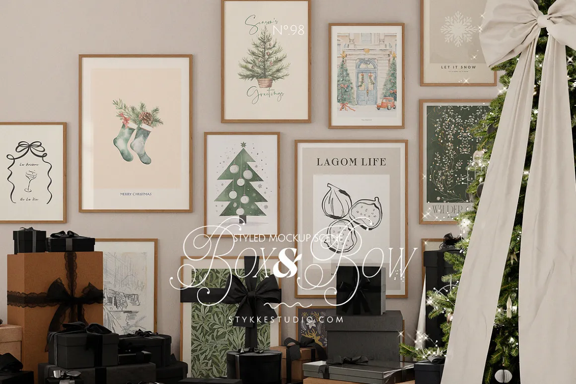 All Black Christmas Mockup Frame