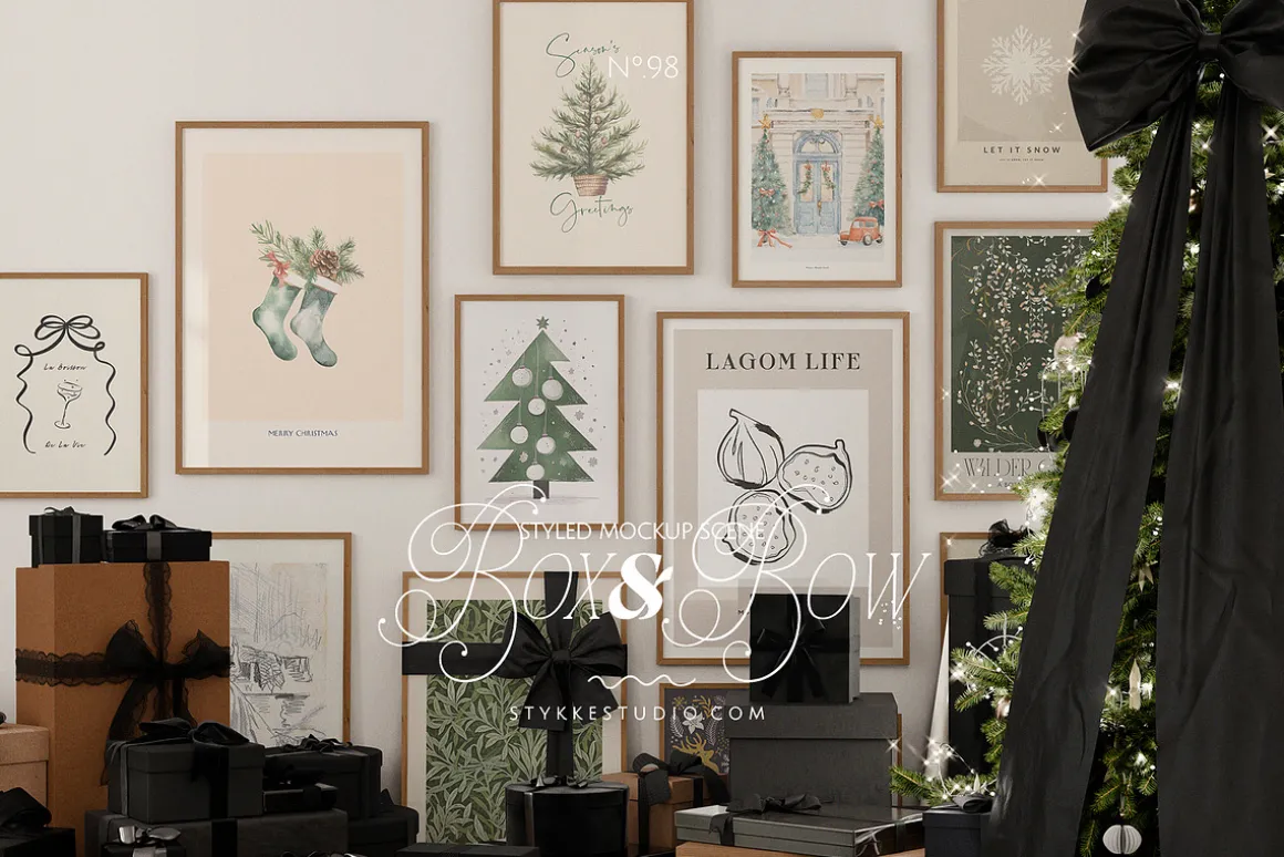 All Black Christmas Mockup Frame