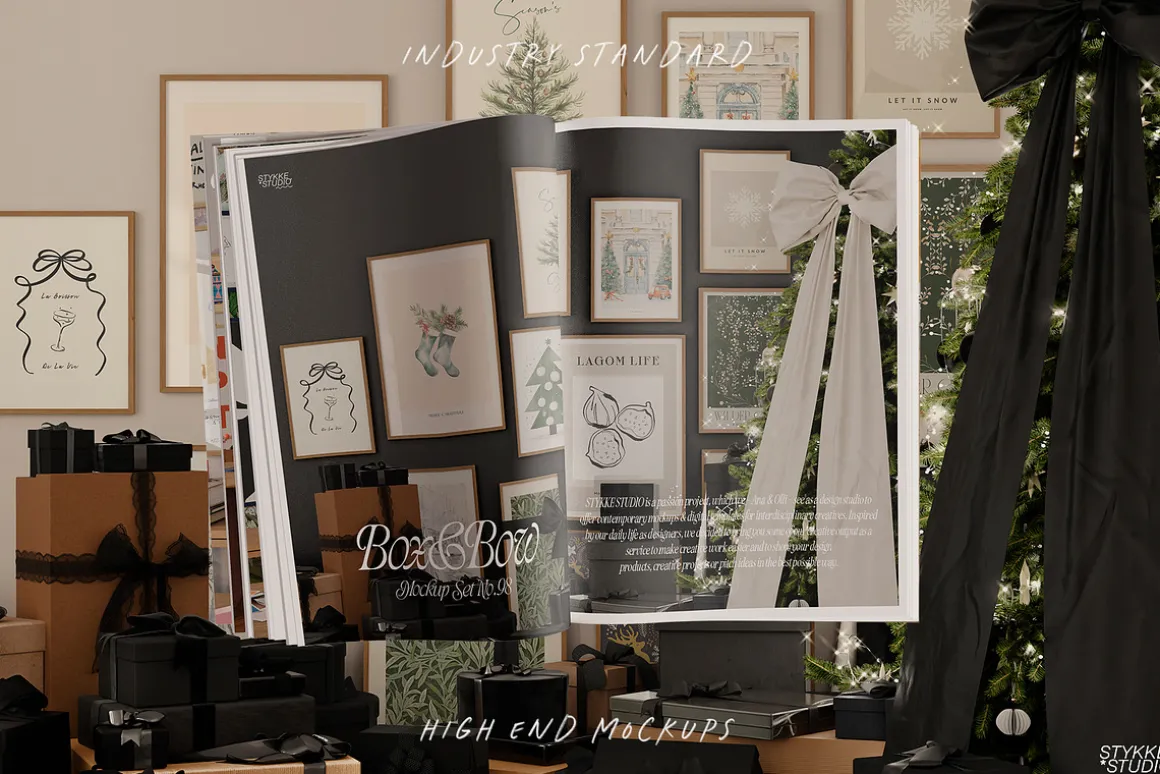 All Black Christmas Mockup Frame