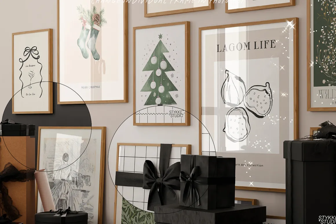 All Black Christmas Mockup Frame