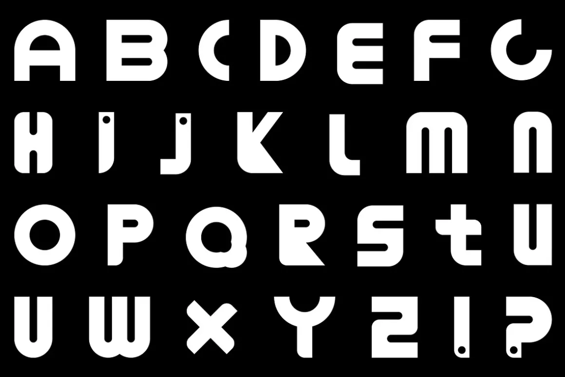 Alphabet set. Minimalist b&w font.