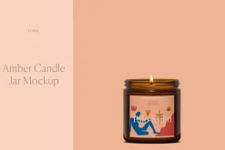 Amber Candle Jar Mockup