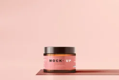 Amber Glass Cosmetic Jar Mockups