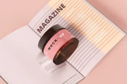 Amber Glass Cosmetic Jar Mockups