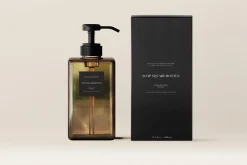 Amber Glass Soap Pump Bottle Mockup