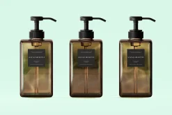 Amber Glass Soap Pump Bottle Mockup