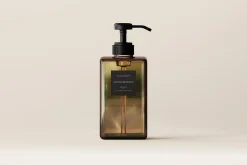 Amber Glass Soap Pump Bottle Mockup