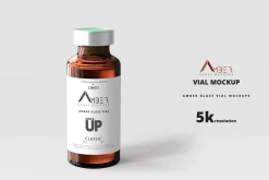 Amber Glass Vial Mockup