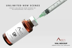 Amber Glass Vial Mockup