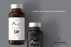 Amber Glass Vial Mockup
