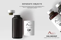 Amber Glass Vial Mockup