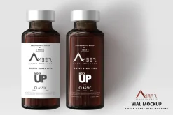 Amber Glass Vial Mockup