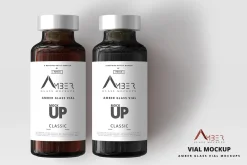 Amber Glass Vial Mockup
