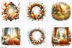 Amber Spring Cozy Home Cliparts