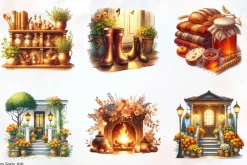 Amber Spring Cozy Home Cliparts