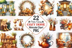 Amber Spring Cozy Home Cliparts