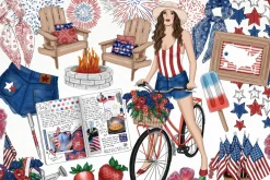 Americana Fashion Girl Clip Art