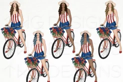 Americana Fashion Girl Clip Art