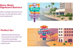 American Retro Motel Signboard Set
