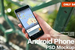 Android Phone no-brand PSD Mockup