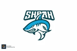 Angry Shark Mascot Logo