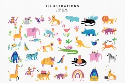Animal Alphabet. Clipart & Pattern