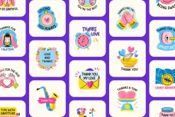 Animated Thank You Stickers Set