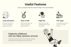 Animated Basketball Illustration Set
