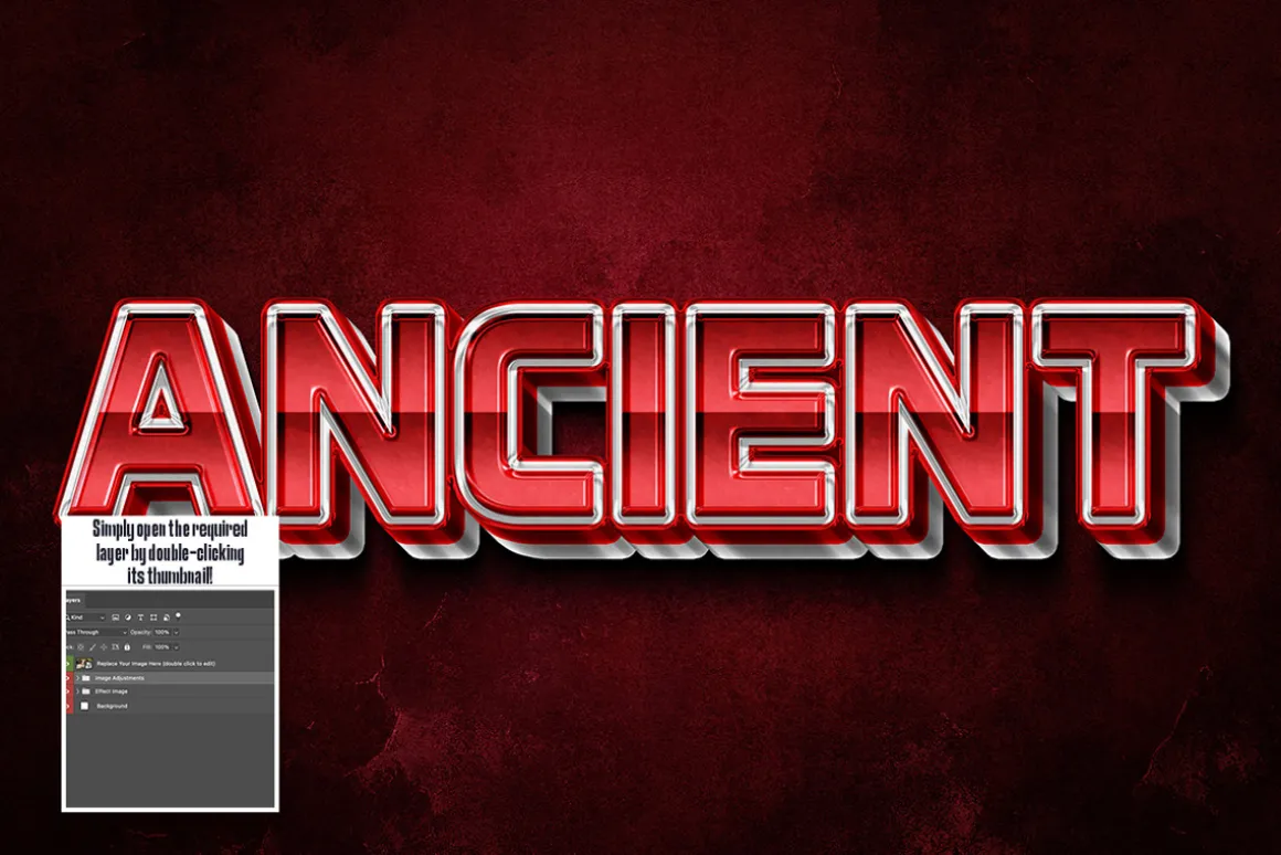 Antique 3D Text Effect