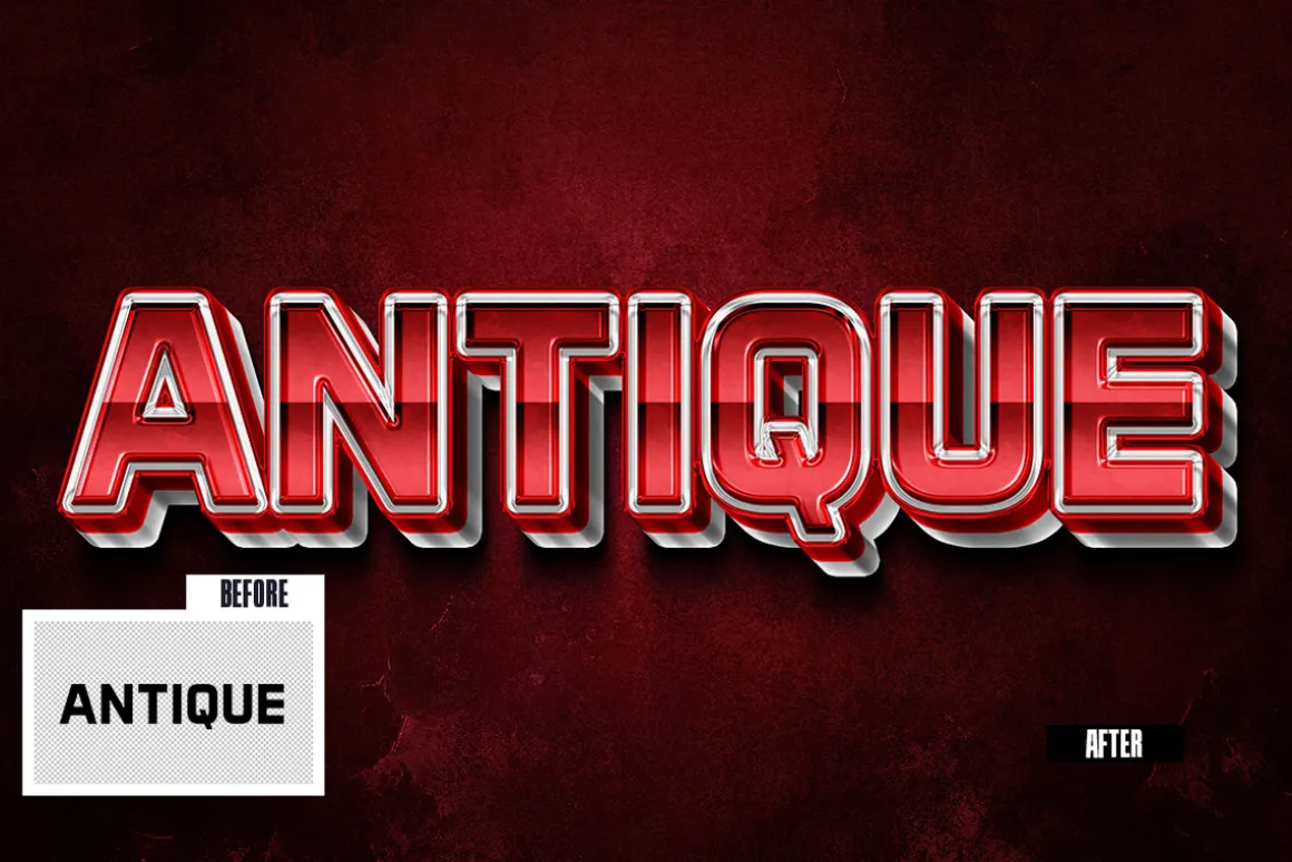 Antique 3D Text Effect