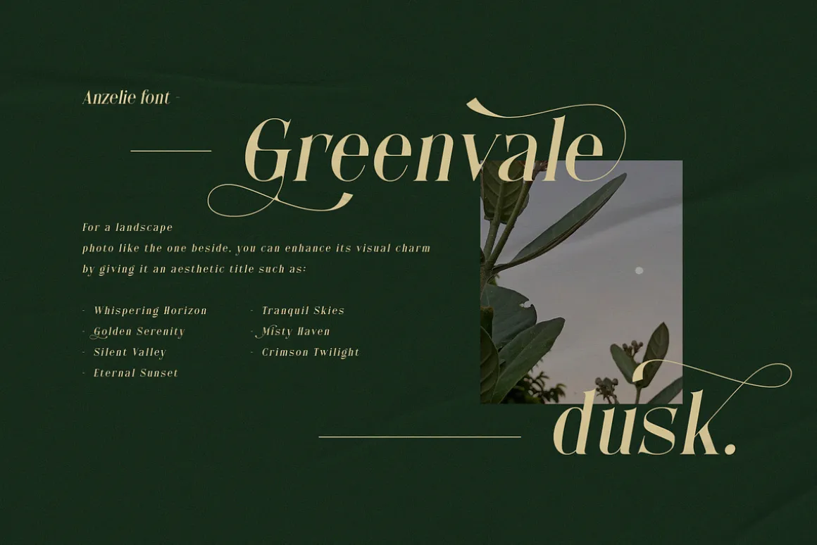 Anzelie – Elegant Stylish Serif