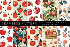 10 Apple Seamless Patterns