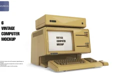Apple Vintage Pc Mockup